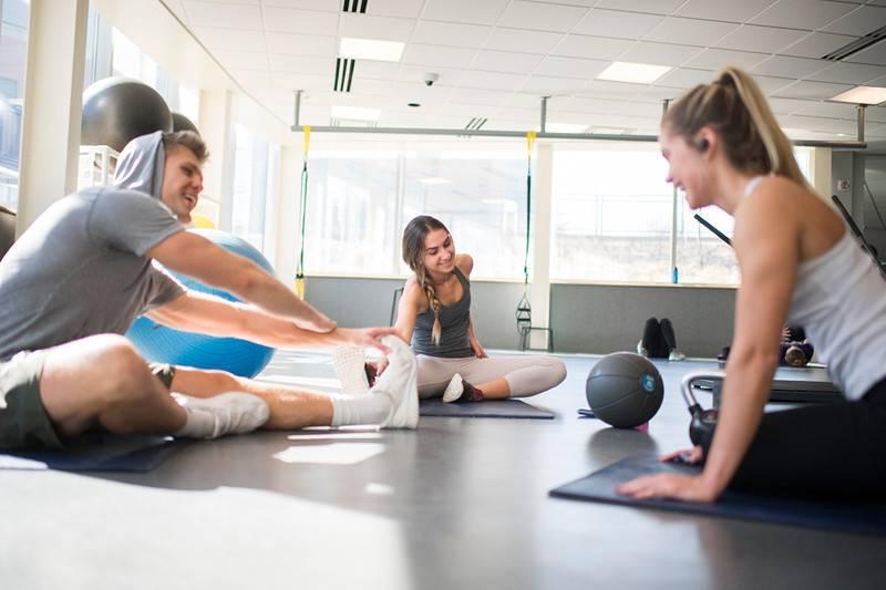 GVSU students working out.